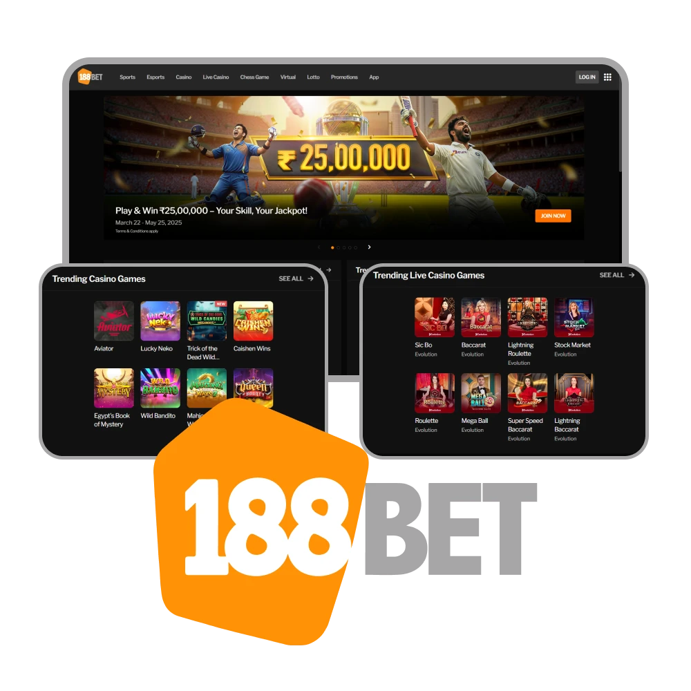 Dịch vụ 188Bet trên mobile và máy tính